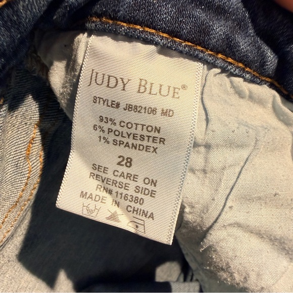 JUDY BLUE Women’s 28 Denim Jeans Skinny Fit Stretch Mid Rise Dark Denim Wash - Picture 13 of 14